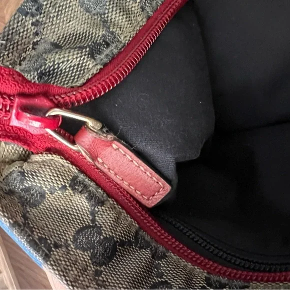 Gucci GG Crystal Crossbody Bag Beige Blue Red Strap - Picture 10 of 10